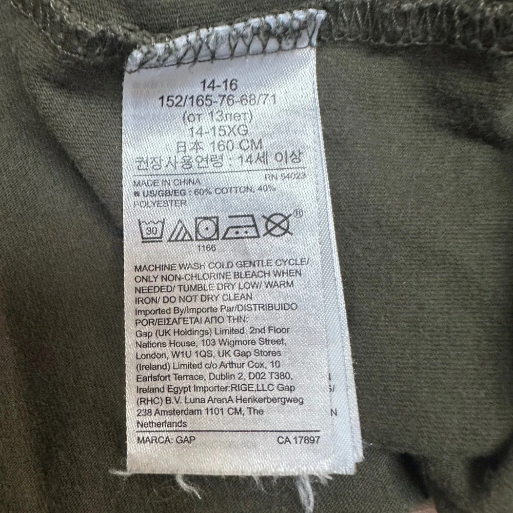 Gap Teen Pink Floyd The Division Bell Graphic T-Shirt Olive Green‎ Size 14-16
